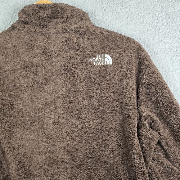 North Face Osito Brown Plush Fleece Jacket Full Zip Soft Teddy Cozy Women Large - Picture 11 of 13
